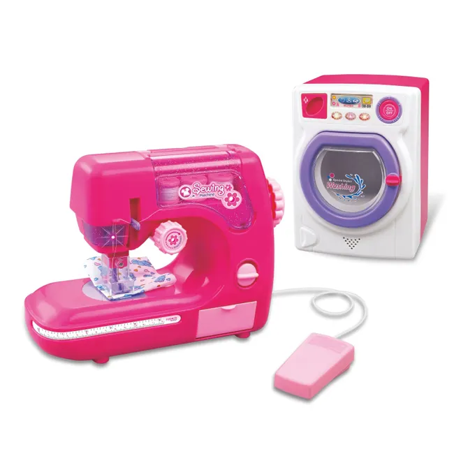 Funny electric plastic mini washing machine toy with mini sewing machine