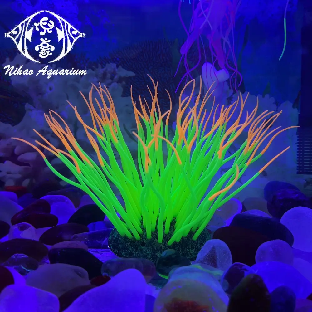 Componenti del silicone molle falso anemone di mare coralli artificiale per interni di pesce decorazione acquario