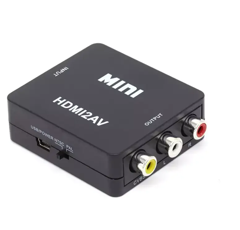 売れ筋新着サポート1080P HDMI2AV HDMI TO AVミニコンバーターHDMI to CVBS L RHDビデオコンバーターアダプターケーブルボックス