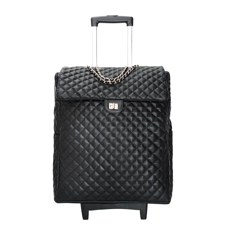 बड़े टिकाऊ सूटकेस सामान व्यापार यात्रा चमड़े पु पहिएदार ट्राली बैग