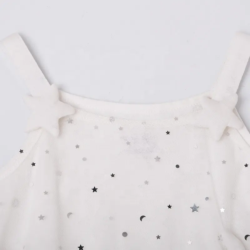 Couleur 2 ans enfants vêtements filles robes belle mince Sexy ciel étoilé blanc plein coton enfants Mini DOT OEM Service