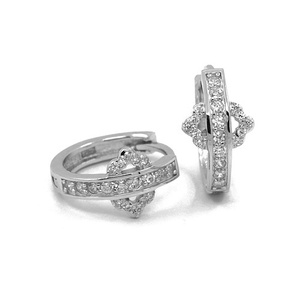 Đồ trang sức mỹ Bông tai Hoop cổ điển bông tai nhỏ 925 bạc trang sức sterling bạc Hoop Bông tai vương miện thiết kế - Product Image 5