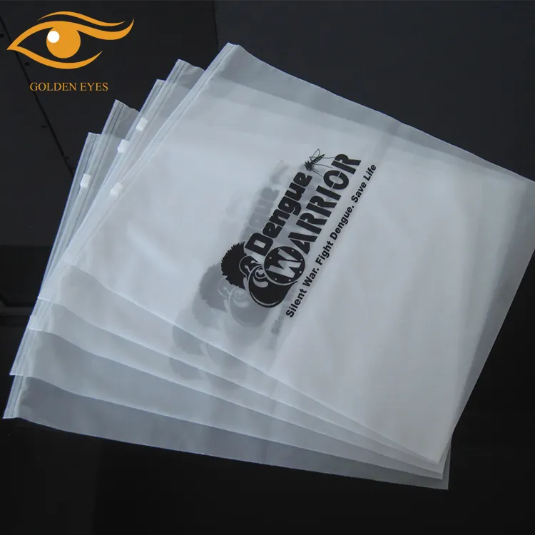 HDPE frosted ziplock clothing packaging bag with custom logo printed