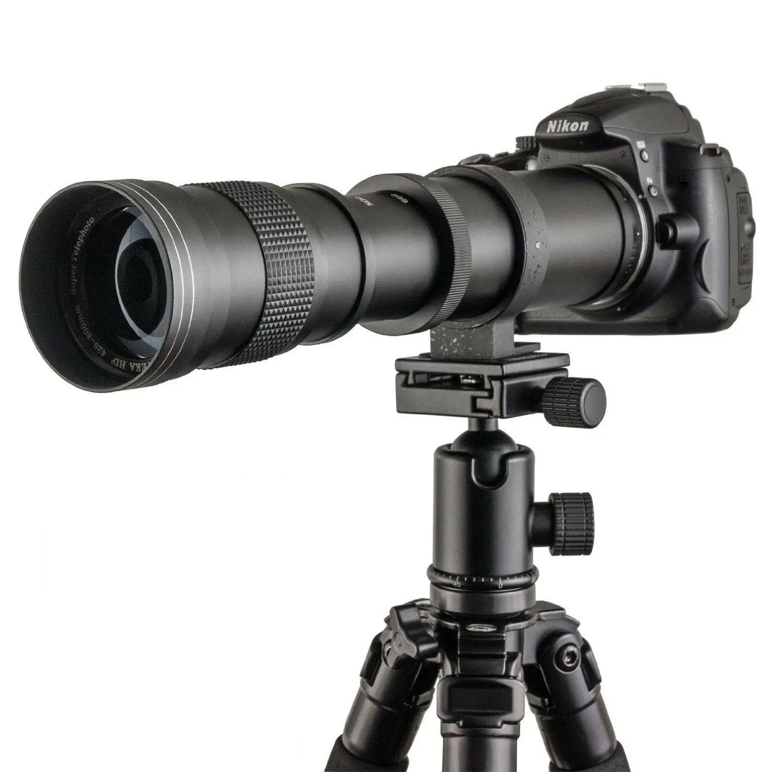 420-800mm F/8.3 teleobiettivo con Zoom manuale multifunzione smartphone universale alluminio + vetro ottico + plastica abs 10 lame