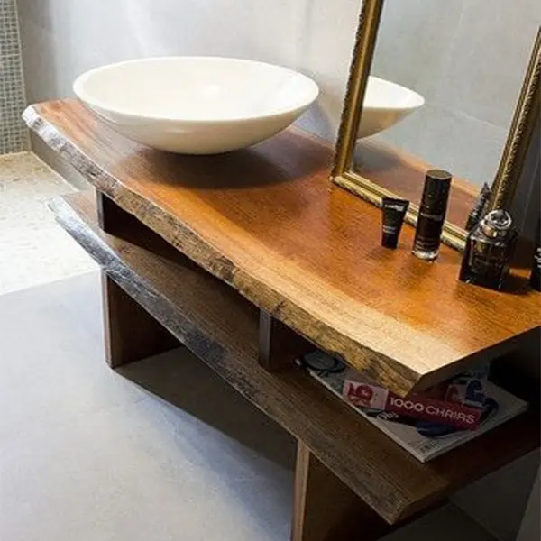 De gama alta de uso en el hogar de mesa de tocador de baño de madera maciza de madera de gabinete de losa