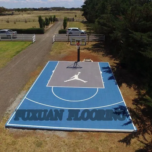 Suelo deportivo prefabricado temporal pp enclavamiento portátil 3x3 cancha de baloncesto