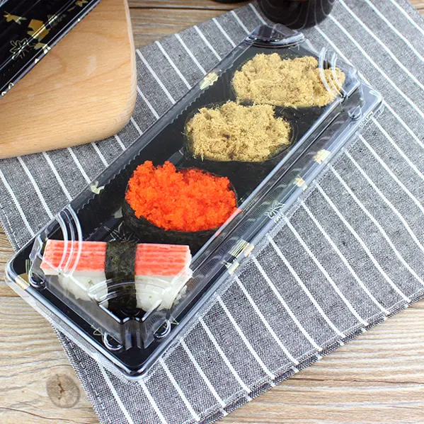 Caja de plástico desechable para Sushi, contenedor de Sushi japonés, totalmente transparente, oferta anual