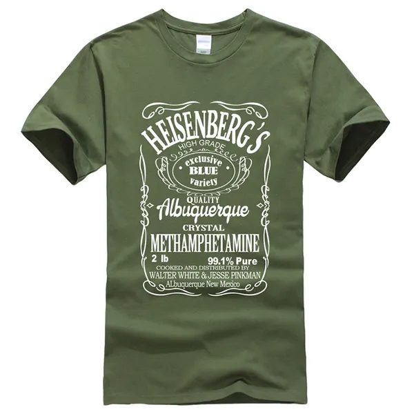 Camisetas con estampado de Breaking Bad Heisenberg para hombre, camiseta con letras, blusa de hip-hop, ropa deportiva, harajuku