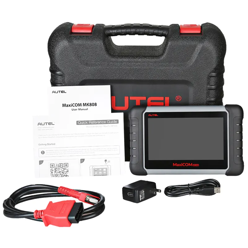 Autel ferramenta de diagnóstico automotivo maxicom mk808 obd2, com todos os sistema e funções de serviço (md802 + maxicheck pro)