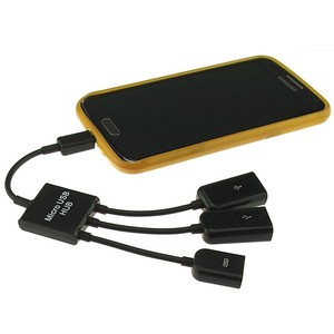 OEM 3 ב-1 מיקרו <span class=keywords><strong>USB</strong></span> HUB כבל מתאם חכם זכר לנקבה וכפול <span class=keywords><strong>USB</strong></span> 2.0 מארח OTG לטעינה והעברת נתונים
