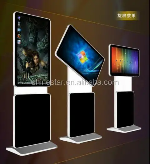 32 "pouces LED support de sol rotatif totem moniteur affichage de signalisation numérique avec Android OS