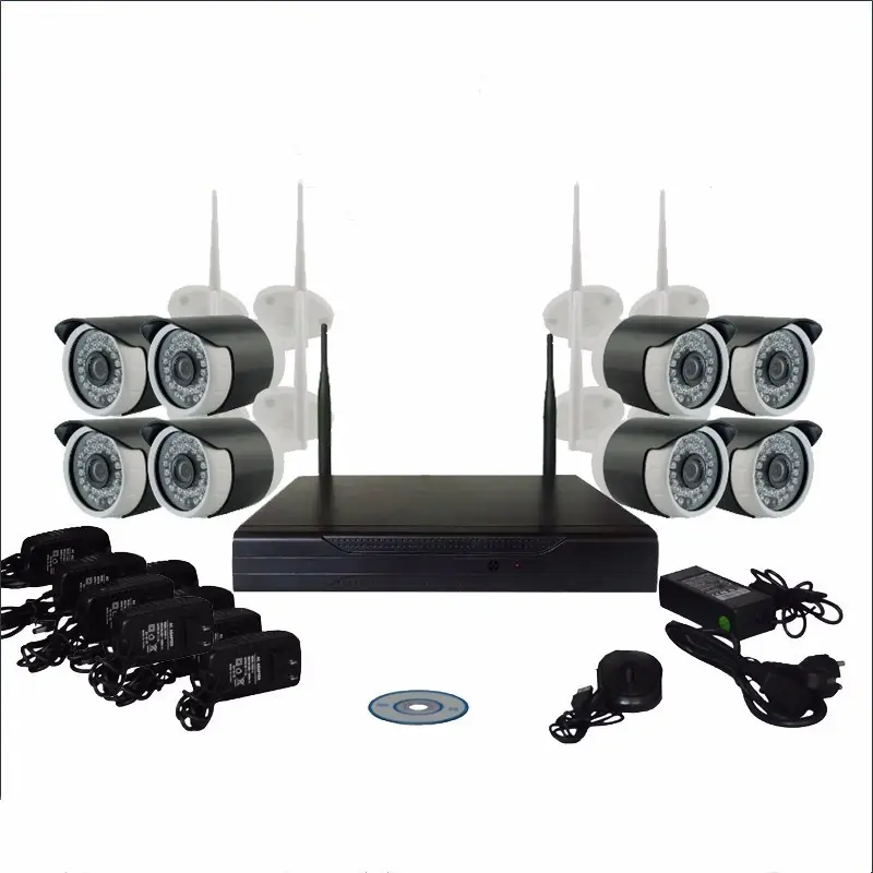 Conjunto de câmera cctv para vigilância, conjunto de 720p wifi nvr kit 8ch nvr