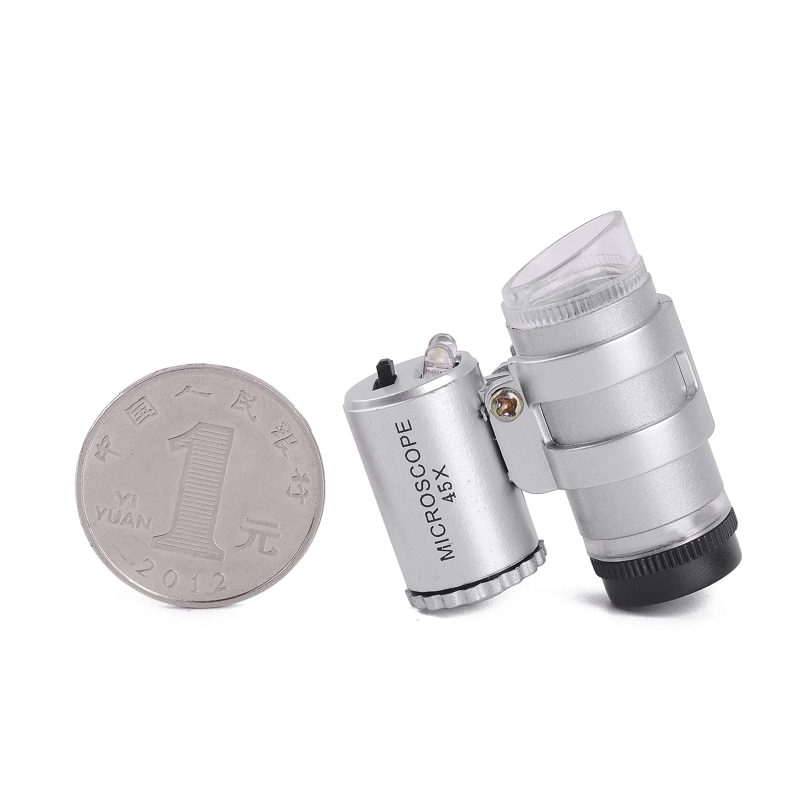 45x Pocket Mini LED UV Gioiellerie lente di Ingrandimento Gioielli Lente di Ingrandimento del microscopio portatile 45x per il diamante
