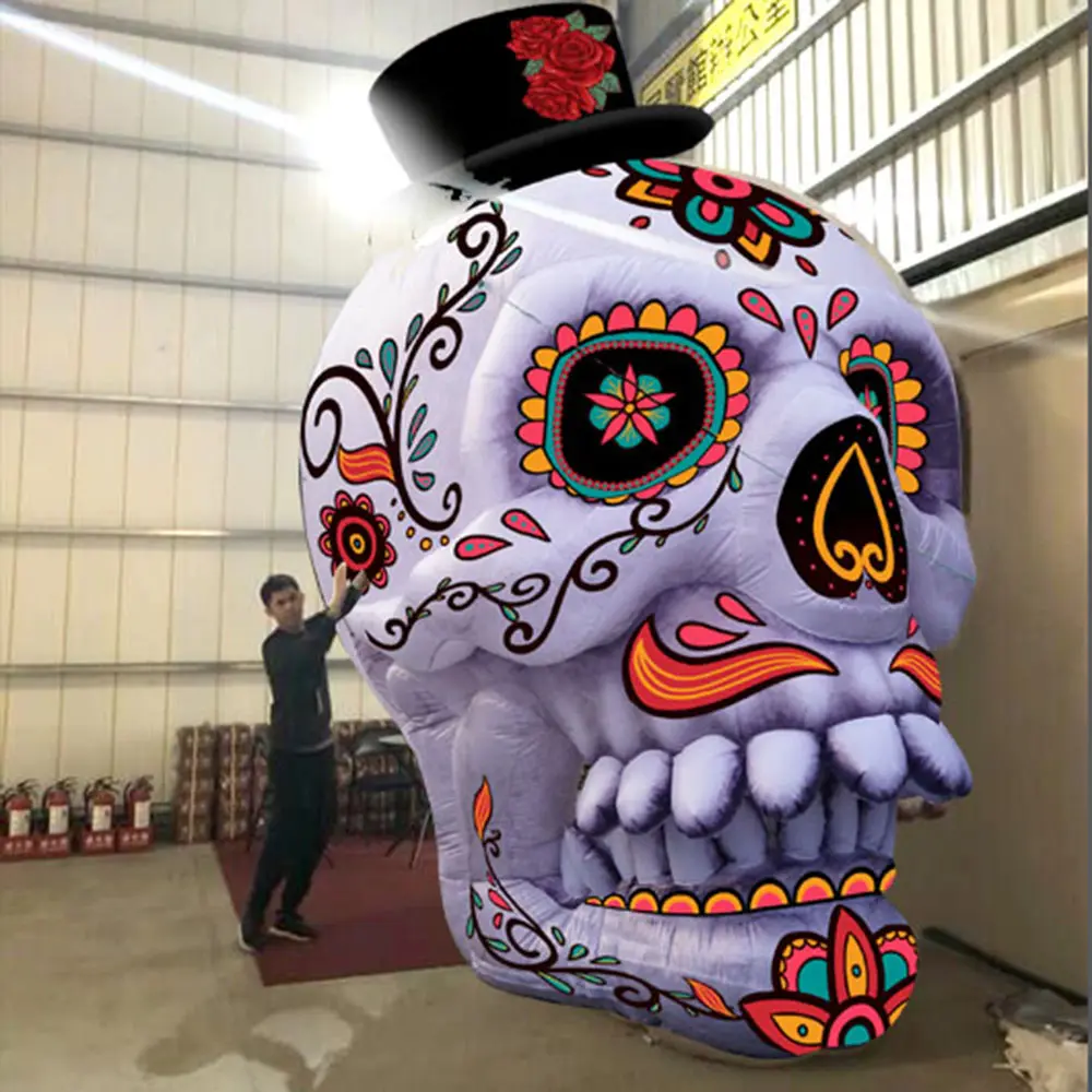 Halloween Pazzo decorazione gonfiabile di scheletro del cranio testa gonfiabile maschera per il viso