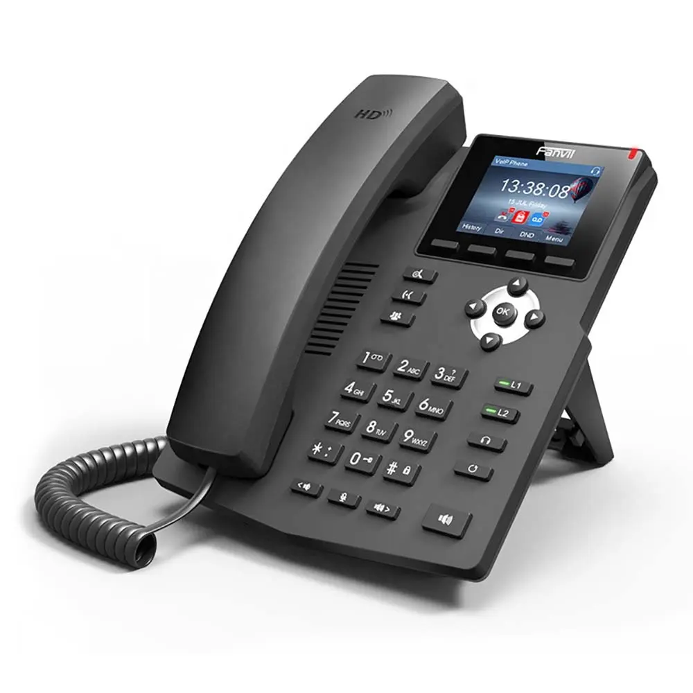 2 Sip Line POE รองรับ X3SP Fanvil Voip โทรศัพท์โต๊ะธุรกิจโทรศัพท์ IP