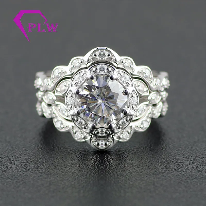 wholesale moissanite diamond Engagement 14k white gold Moissanite rings