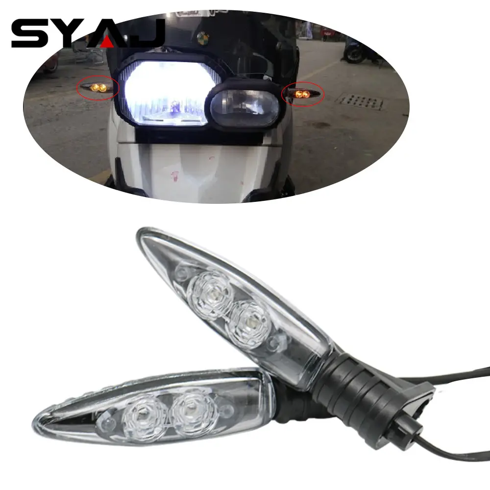 Clignotant avant Led pour BMW R1200GS, feu de signalisation, noir, 2 pièces