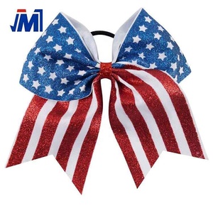 America <strong>USA</strong> flag shiny <strong>cheer</strong> bows