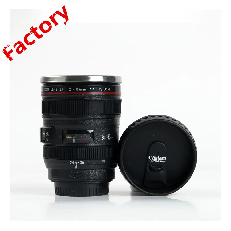 Tazze promozionali personalizzate Caniam 24-105mm 5 ° obiettivo fotocamera tazze da viaggio caffè