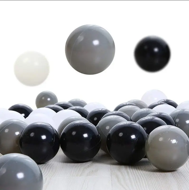 Commercio all'ingrosso 6.5 cm 7 cm 7.5 cm 8 cm di plastica bianco grigio nero palla pit palle