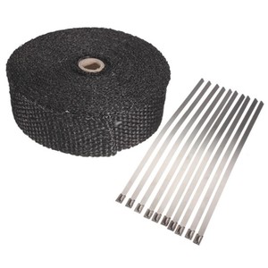 Turbo Pipe Downpipe Heat Shield <strong>Header</strong> Pipe Thermal Protection Thermal Exhaust Wrap Black - Product Image 1