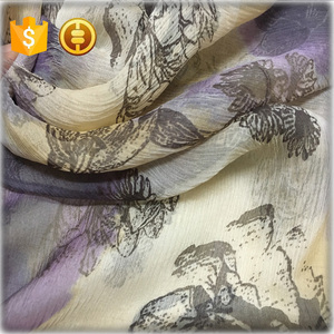 自由人用100% シルク生地5.5mm花ボヘミアンジョーゼット - Product Image 5