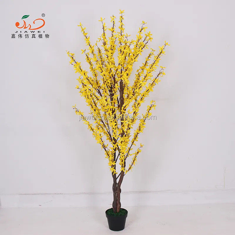 Nuevo diseño interior artificial amarillo forsyhia árbol con flores venta al por mayor