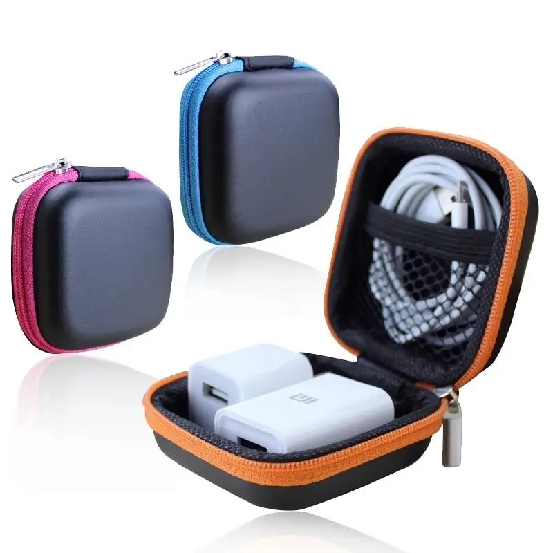 Carrying Zipper Earbud Case with Clip for Earphone Headphone Cable Charger Multiple Storage Case