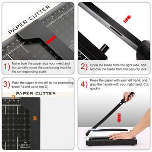 Kağıt kesici A4 kağıt kesme makinesi ağır fotoğraf giyotin zanaat makinesi 12 inç kesim uzunluğu, 12 yaprak kapasitesi - Product Image 3