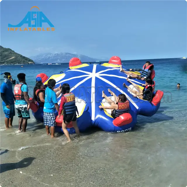 ตลก Towable Inflatable Disco เรือ Inflatable น้ำหมุนของเล่นสำหรับ Water Entertainment