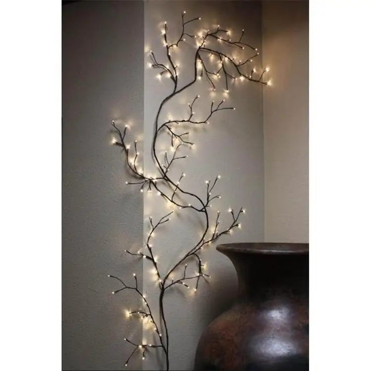 Best Selling Holiday Lighting 8 FT 144 LEDS Flexível Lite Iluminado Willow Vine Luzes Para Paredes Sala Decoração