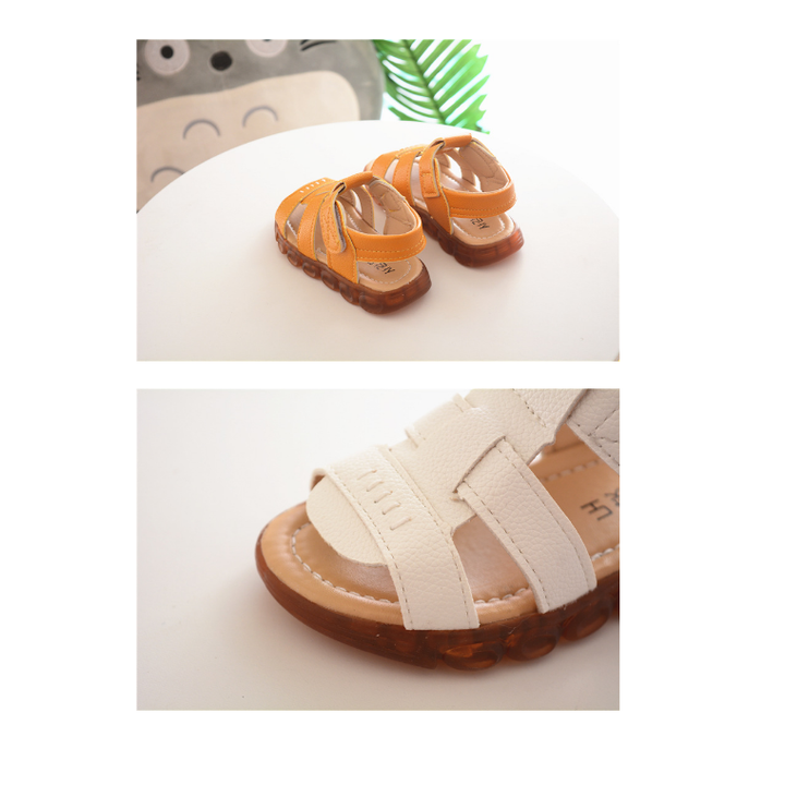Sandal Kulit Tendon Keren, Sepatu Pantai Baru Musim Panas, Sepatu Anak Laki-laki, Sepatu Bayi