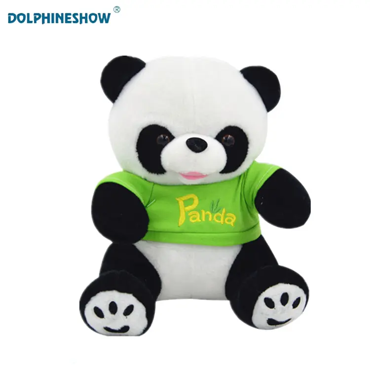 Brinquedo de pelúcia do panda ce/en71, desenho animado, com camisas, logotipo personalizado, animal de pelúcia, macio, panda, atacado