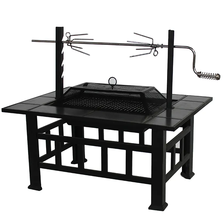 Outdoor 3-in-1 BBQ table with tile top