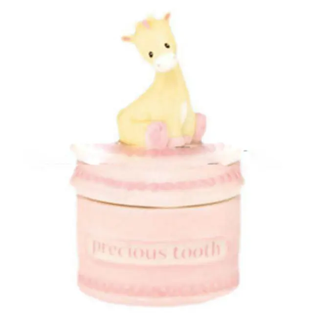 Artesanato de resina personalizado, adorável rosa bebê caixa de dente com tampa para presentes de aniversário