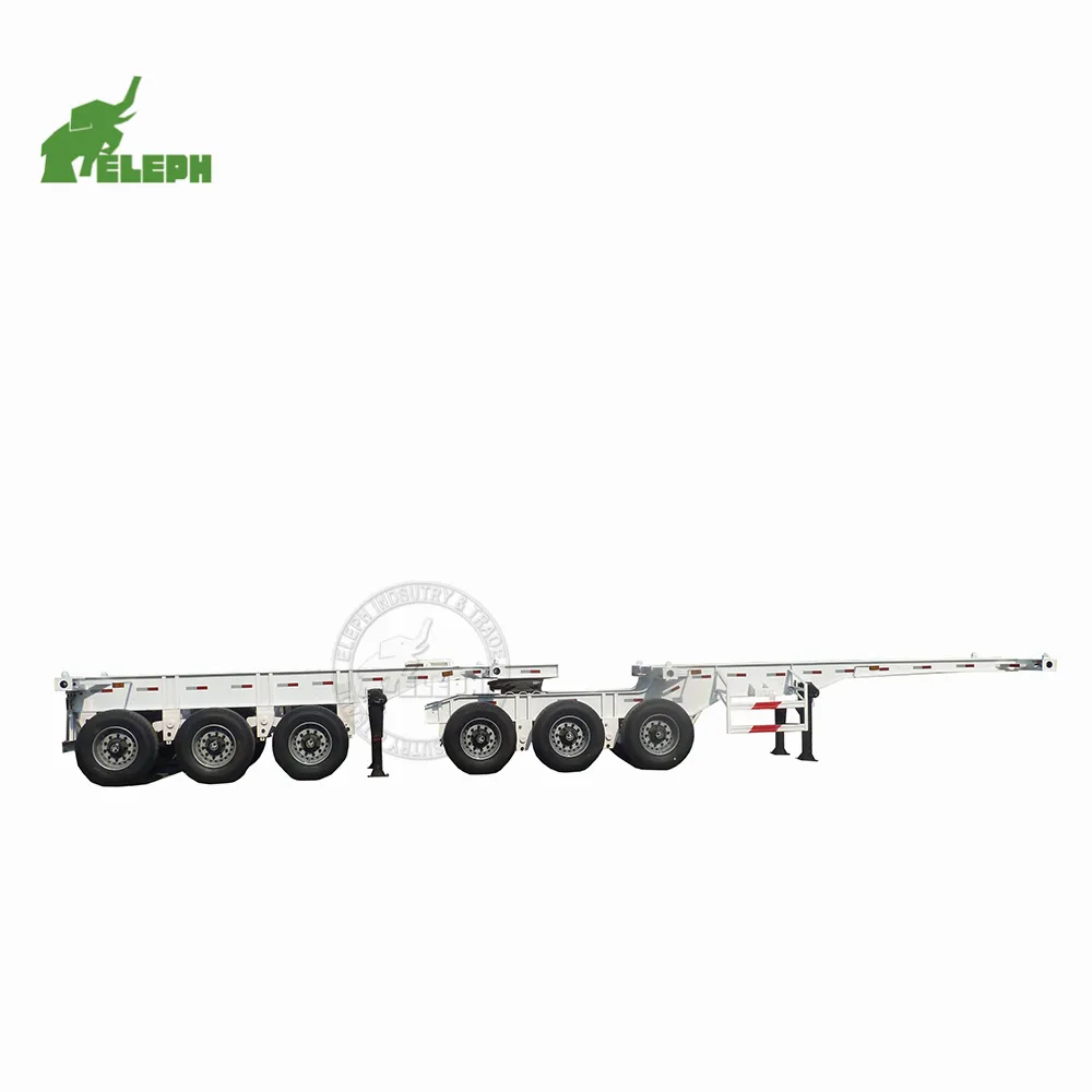 Hydraulic Landing legs double Chassis super link Skeleton 40ft container transport semi truck Trailers