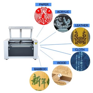 价格便宜的6090 Co2激光切割机用于织物木竹亚克力管木材切割机木材数控刳刨机瑞达