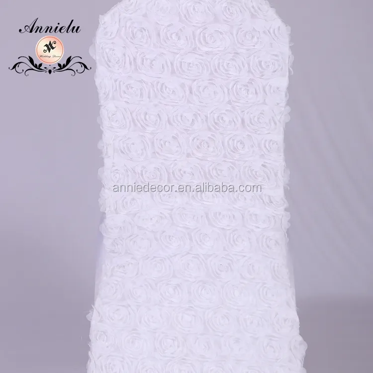 Fancy white spandex rosette wedding chair cover