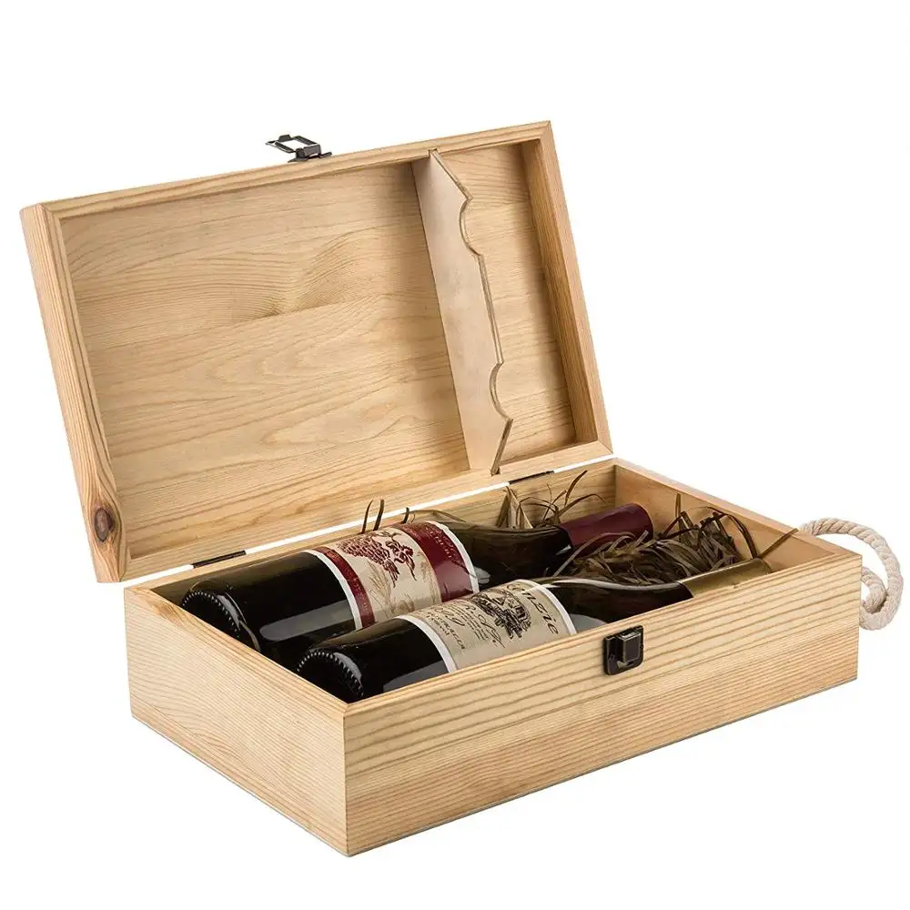 Ticaret Güvencesi Lüks Likör Kırmızı Ambalaj hediye ahşap kutular için şarap şişeleri