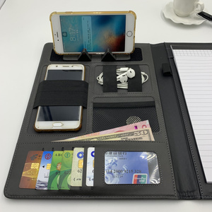 Cartera de negocios de cuero pu a4, organizador de carpeta de archivos para conferencias, fabricación de agenda, clip, Bloc de notas, Banco de energía - Product Image 2