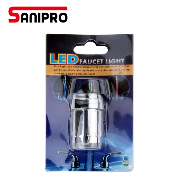 SANIPRO-grifo de ducha eléctrico con control de temperatura, 3 colores, ahorro de agua, aireador, cambio de luz Led