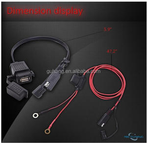 <span class=keywords><strong>SAE</strong></span> <span class=keywords><strong>USB</strong></span> kablosu adaptör su geçirmez <span class=keywords><strong>USB</strong></span> şarj aleti hızlı 2.1A portu ile Inline sigorta motosiklet için