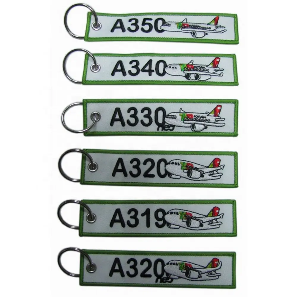 Promotie Gepersonaliseerde Tas Bagage Tag Stub Label Stof Sleutelhanger Verwijderen Vlucht Sleutelhanger Pilot Motorfiets Geborduurde Sleutelhanger