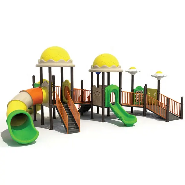 Custom Cheap Galvanized Steel Outdoor Playground Equipment Kids' Amusement Swing Sets & Plastic Slide-for Parks Amusement Parks