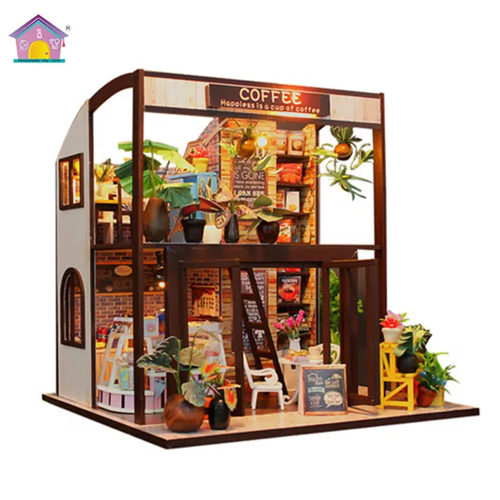 M027 COFFEE HOUSE diy 3d wooden doll house construction kit on sale