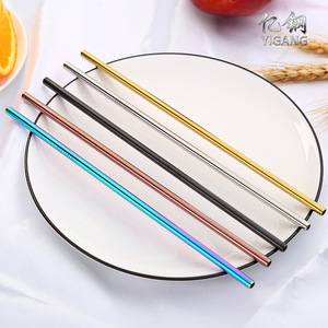彩色不锈钢吸管可重复使用的黄金金属吸管食品级多汁派对吸管 - Product Image 4