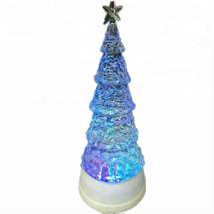 Árbol de Navidad de cristal iluminado led acrílico decoración interior feliz colorido