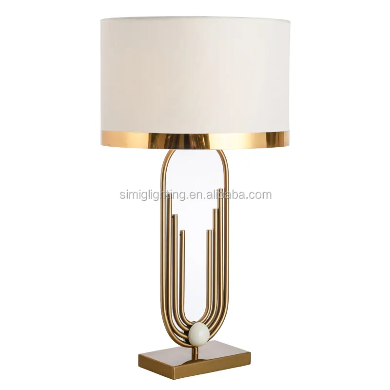 Lampe led minimaliste en laiton et métal doré, éclairage moderne, abat-jour, lampe de bureau, restaurant, salon, décoration, nouveau
