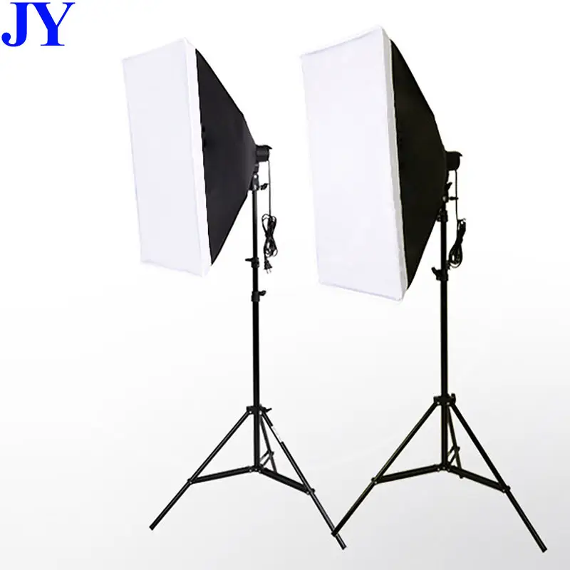 JingYing مصنع سعر التصوير 50x70 سنتيمتر استوديو الصور الفوتوغرافي softbox طقم الإضاءة مع ضوء موقف