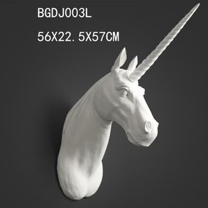 สไตรีนหัวสัตว์ตกแต่งม้าหัวรูปปั้นสีขาว - Product Image 5